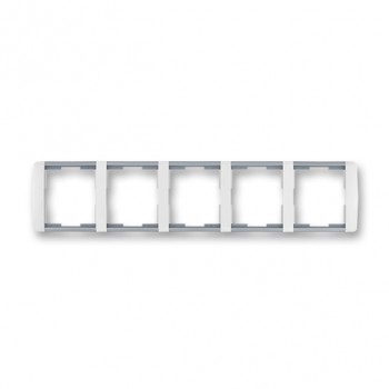 ABB rámeček pětinásobný, vodorovný; Element; bílá/led. šedá