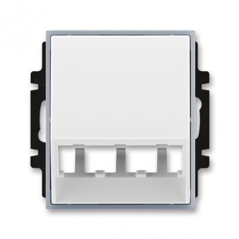 ABB kryt zásuvky komunikační (pro prvky Panduit Mini-Com); Element; bílá/led. šedá