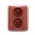 ABB zásuvka dvojnásobná s ochrannými kolíky, s clonkami; Tango; vřesová červená