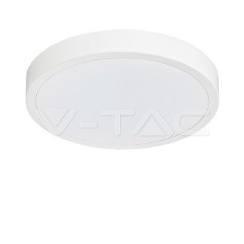 VT-8618 (7615) … LED svítidlo přisazené, kruh pr.225mm, IP44, 18W, 3000K teplá bílá, 1800 lm, bílý rámeček, 225x65 mm