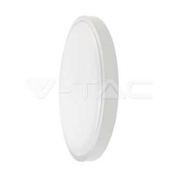 VT-8630 (7621) … LED svítidlo přisazené, kruh pr.420mm, IP44, 30W, 3000K teplá bílá, 3000 lm, bílý rámeček, 420x65 mm