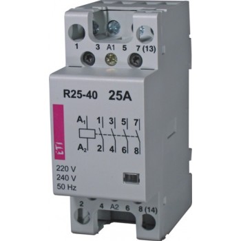 ETI R 25-13 … modulární stykač 230V, 4pol., 2-moduly