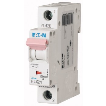 EATON PL7-C2/1 … jistič 1p, C, 2A, 10kA