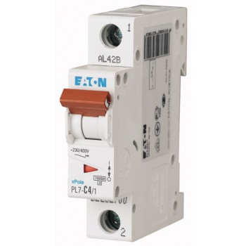 EATON PL7-C4/1 … jistič 1p, C, 4A, 10kA (moeller-po slevě 40%)