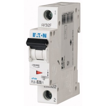 EATON PL6-B20/1 … jistič 1p, B, 20A, 6kA