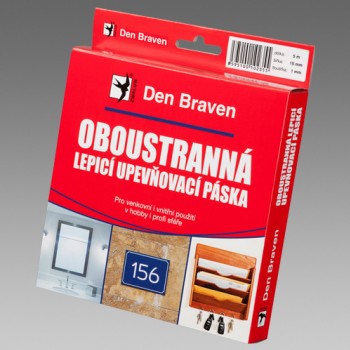 DB oboustranně lepicí upev.páska 25x1mm/10m, pěnová, v krabičce
