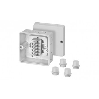 Hen DK 0202 GZ Krabička šedá IP 55/65. S předlisy a se svorkami 88x88x53mm
