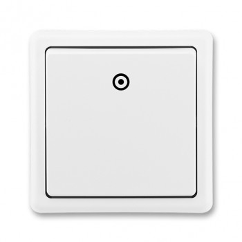 ABB tlačítkový ovládač zapínací, řazení 1/0; Classic; jasně bílá