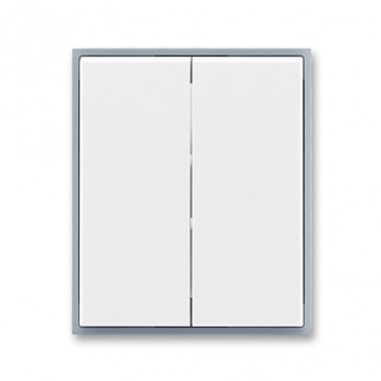 ABB kryt spínače dělený s přídržnou deskou a mezirámečkem; Element; bílá/led. šedá
