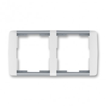 ABB rámeček dvojnásobný, vodorovný; Element; bílá/led. šedá