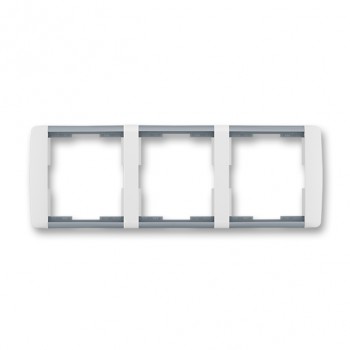 ABB rámeček trojnásobný, vodorovný; Element; bílá/led. šedá