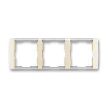 ABB rámeček trojnásobný, vodorovný; Element; slon. kost/led. Bílá
