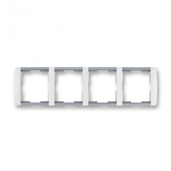 ABB rámeček čtyřnásobný, vodorovný; Element; bílá/led. šedá