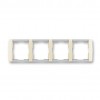 ABB rámeček čtyřnásobný, vodorovný; Element; slon. kost/led. Bílá