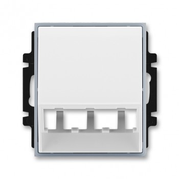 ABB kryt zásuvky komunikační (pro prvky Panduit Mini-Com); Element; bílá/led. šedá