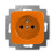 ABB zásuvka jedn. chráněná, s clonkami, s bezšroub. svorkami; Reflex Si; oranžová