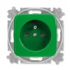 ABB  zásuvka jedn. chráněná, s clonkami, s bezšroub. svorkami; Reflex Si; zelená