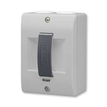 ABB Spínač stiskací PRESSTO, nástěnný, doutnavka, šedá/tmavě šedá,25A, 400V, IP55