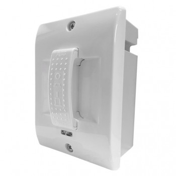 ABB Spínač stiskací PRESSTO, zapuštěný, doutnavka, bílá/bílá,25A, 400V, IP55