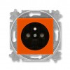ABB Zásuvka jednonásobná s ochranným kolíkem, s clonkami; Levit; oranžová/kouřová černá
