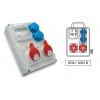 SEZ ROS-I 1603 D … zásuvková skříň jištěná, 2x16A/230V; 1x16A/400V; ; 1x32A/400V; IP44, držadlo