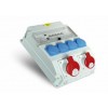 SEZ ROS-11/FI-21 … zásuvková skříň s chráničem, 4x16A/230V; 1x16A/400V; 1x32A/400V, IP54