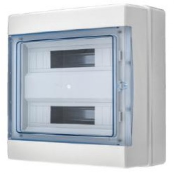 SEZ D-BOX plus 24 Nástěnná rozvodnice IP 65, 1řada/24 modulů, transparentní dvířka vč. DIN a svorkovnice