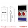 SCA 632.31WW-111F2 … zásuvková skříň s chráničem; 4x16A/230V; 1x16A/400V; 1x32A/400V; IP44