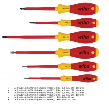 WIHA Sada šroubováků SoftFinish® 4xplochý plochý, 2xPH, (320N)
