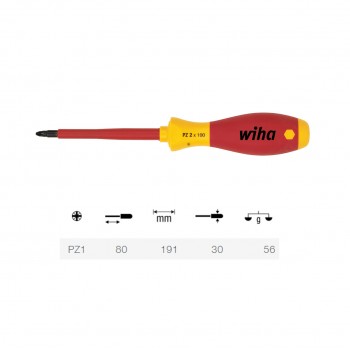 WIHA Šroubovák SoftFinish® PZ1 80 mm (1000 V)