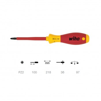 WIHA Šroubovák SoftFinish® PZ2 100 mm (1000 V)