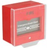 CP-02R … požární tlačítko (tísňový hlásič) PANIK se sklíčkem, červený