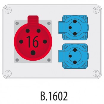 PAW B.1602 … zás skříň bez jištění R-BOX 190, 2x16A/230V; 1x16A/400V, bez držáku