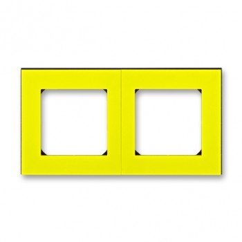 ABB Rámeček dvojnásobný, pro vodorovnou i svislou montáž; Levit; žlutá/kouřová černá