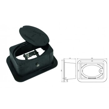 DEHN 549001 … litinová krabice bez dna se zkušební svorkou pro vodiče Rd 7-10mm a FI 30-40mm, černá