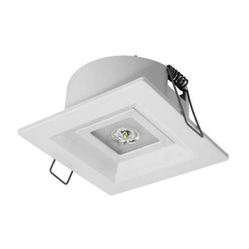 OZN/LVPU/3W/E/1/SE/X/WH … LOVATO P vestavné, protipanické, univerzální optika,3W LED 350 lm BASIC IP41 1h , svítící při výpadku, bílé