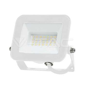 VT-44020 (10018) … LED reflektor, 20W, 4000K denní bílá, 1620lm, IP65, bílé tělo