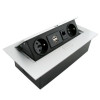 FKT výklopná zásuvková lišta 2x230V+2xUSB 1000mA+RJ45, IP20, vestavná, stříbrná