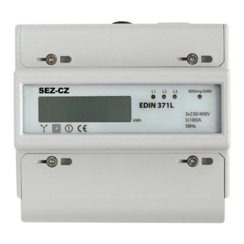 ELM EDIN 371L … 3-fázový elměr 5-100A, 1-tarif, LCD displej, 7M/DIN