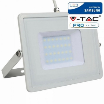 VT-30 (21404) … LED reflektor, 30W, 4000K denní bílá, 2340lm, IP65, bílé tělo (78 lm/W)