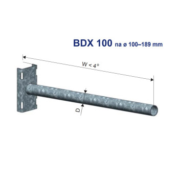KOV BDX - 1000/100 Z … bandimex výložník na betonový stožár pr. 10-19 cm, délka vyložení 100 cm