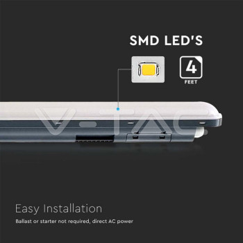 VT-1253 (10221) … LED průmyslové lineární svítidlo 36W, 120cm, IP65, 4000K denní bílá, 4320 lm
